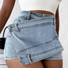 Load image into Gallery viewer, A- line High Waist Irregular Denim Skirt Shorts（CL11692）
