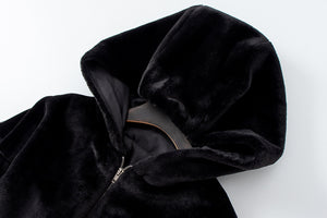 Fur hooded coat (CL12055)