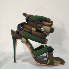 Load image into Gallery viewer, Cross Strap Ankle Ring Strip Winding Square Head Stiletto Sandals（SL8436）
