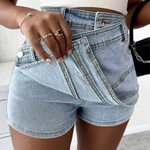 Load image into Gallery viewer, A- line High Waist Irregular Denim Skirt Shorts（CL11692）
