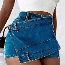 Load image into Gallery viewer, A- line High Waist Irregular Denim Skirt Shorts（CL11692）
