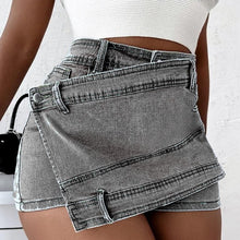 Load image into Gallery viewer, A- line High Waist Irregular Denim Skirt Shorts（CL11692）
