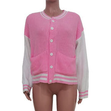 Load image into Gallery viewer, Candy Color Baseball Casual Knitted Jacket Coat（CL11913）
