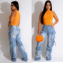 Load image into Gallery viewer, Three-Dimensional Multi-Pocket Retro Casual Jeans（CL11739）
