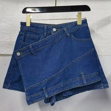 Load image into Gallery viewer, A- line High Waist Irregular Denim Skirt Shorts（CL11692）
