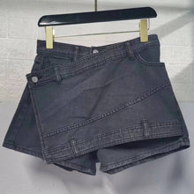 Load image into Gallery viewer, A- line High Waist Irregular Denim Skirt Shorts（CL11692）
