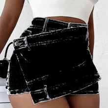 Load image into Gallery viewer, A- line High Waist Irregular Denim Skirt Shorts（CL11692）
