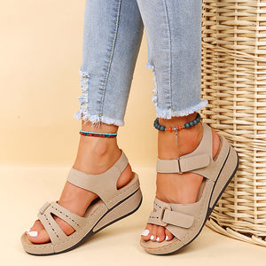 Roman Style Velcro Wedge Outdoor Beach Sandals（SL8437）