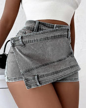 Load image into Gallery viewer, A- line High Waist Irregular Denim Skirt Shorts（CL11692）
