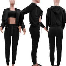 Load image into Gallery viewer, Sweatshirt pull rack hooded athleisure 3pc set (CL11954)

