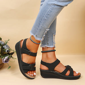 Roman Style Velcro Wedge Outdoor Beach Sandals（SL8437）