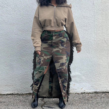 Load image into Gallery viewer, Camo Wash Water Su High Split Skirt (CL11818)
