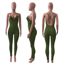 Load image into Gallery viewer, Ribbed Suspenders Backless Slim Fit Jumpsuit（CL11829）
