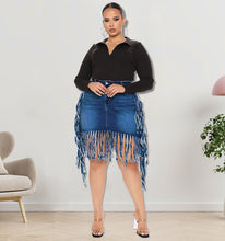 Load image into Gallery viewer, Oversized Denim Skirt with Tassel Skirt (CL11785)
