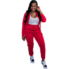 Load image into Gallery viewer, Spliced plush pants, casual sports hat, 8-color 2PC set (CL12021)
