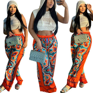 Printed Loose Fitting Women's Casual Pants (CL11815)