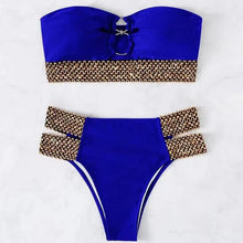 Load image into Gallery viewer, Wave Edge Split Hollow-out Swimsuit Two-Piece Set（CL11619）
