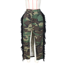 Load image into Gallery viewer, Camo Wash Water Su High Split Skirt (CL11818)
