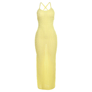 Strap Backless Temperament Popcorn Dress(CL11756)