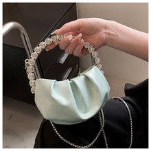 Load image into Gallery viewer, Pleated Cloud Dinner Bag Diamond-Embedded Portable Messenger Bag（BG8168）
