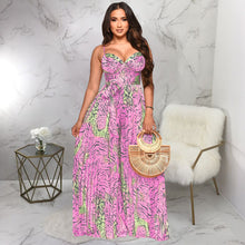 Load image into Gallery viewer, Printed Drawstring Pleated Jumpsuit (CL11784)
