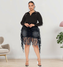 Load image into Gallery viewer, Oversized Denim Skirt with Tassel Skirt (CL11785)
