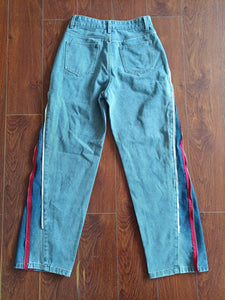Denim slacks fashion two-sided zipper pants (CL11988)