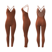 Load image into Gallery viewer, Ribbed Suspenders Backless Slim Fit Jumpsuit（CL11829）
