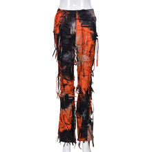 Load image into Gallery viewer, Street Cool Tie-Dyed Tassel Beggar Dress European and American Casual Pants for Women(CL11782)
