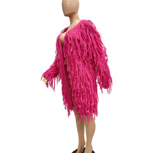 Load image into Gallery viewer, Knitted hand hook tassel cardigan dress (CL11989)
