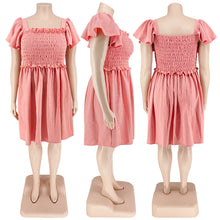 Load image into Gallery viewer, One Line Neck Short Sleeved Large Swing Dress (CL11758)
