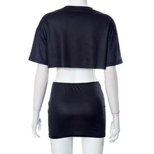 Load image into Gallery viewer, Stitching Printing Loose-Fitting Cropped Top Skirt Casual 2PC (CL11788)
