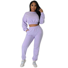 Load image into Gallery viewer, Fashion casual sweatshirt set solid color 2PC set (CL11936)
