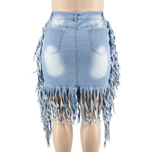 Load image into Gallery viewer, Oversized Denim Skirt with Tassel Skirt (CL11785)
