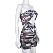 Load image into Gallery viewer, Open-back Openwork Print Camouflage  Jumpsuit (CL11731)
