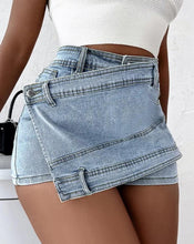 Load image into Gallery viewer, A- line High Waist Irregular Denim Skirt Shorts（CL11692）
