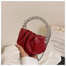 Load image into Gallery viewer, Pleated Cloud Dinner Bag Diamond-Embedded Portable Messenger Bag（BG8168）
