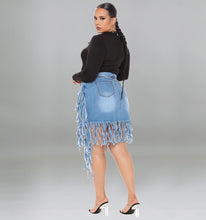 Load image into Gallery viewer, Oversized Denim Skirt with Tassel Skirt (CL11785)
