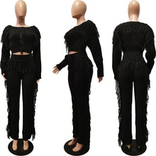 Load image into Gallery viewer, Casual Solid Color Knitted Long Sleeve Tassel Suit Women&#39;s Knitted Sweater (CL11915)
