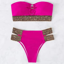 Load image into Gallery viewer, Wave Edge Split Hollow-out Swimsuit Two-Piece Set（CL11619）
