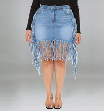 Load image into Gallery viewer, Oversized Denim Skirt with Tassel Skirt (CL11785)
