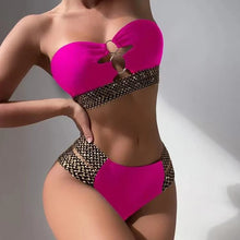 Load image into Gallery viewer, Wave Edge Split Hollow-out Swimsuit Two-Piece Set（CL11619）
