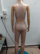 Load image into Gallery viewer, Stitching Printing Distressed 2PC Set Vest Pants Female (CL11905)
