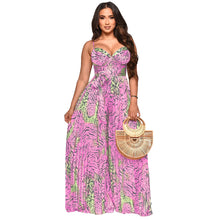 Load image into Gallery viewer, Printed Drawstring Pleated Jumpsuit (CL11784)
