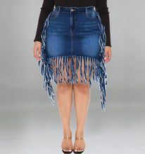 Load image into Gallery viewer, Oversized Denim Skirt with Tassel Skirt (CL11785)
