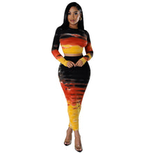 Load image into Gallery viewer, Pit strip print hip skirt 2PC set (CL12029)
