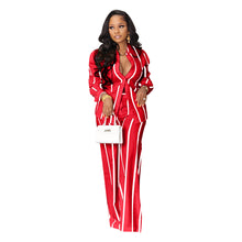 Load image into Gallery viewer, Printed Striped Shirt Outfit Two-Piece 2PC Set (CL11898)
