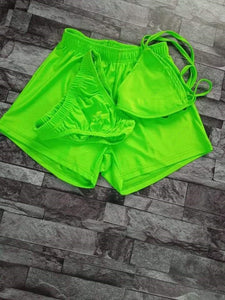 Pure Color Bikini Three-Piece Set 3PC(CL11862)