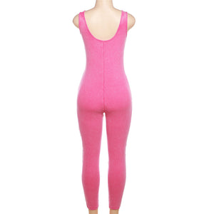 High Waist Tight Thread Sleeveless Casual Sports Jumpsuit（CL11800）