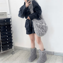 Load image into Gallery viewer, Tote Bag Snow Boots Imitation Fur Cashmere Roll Boots Bag Set（SE8023）
